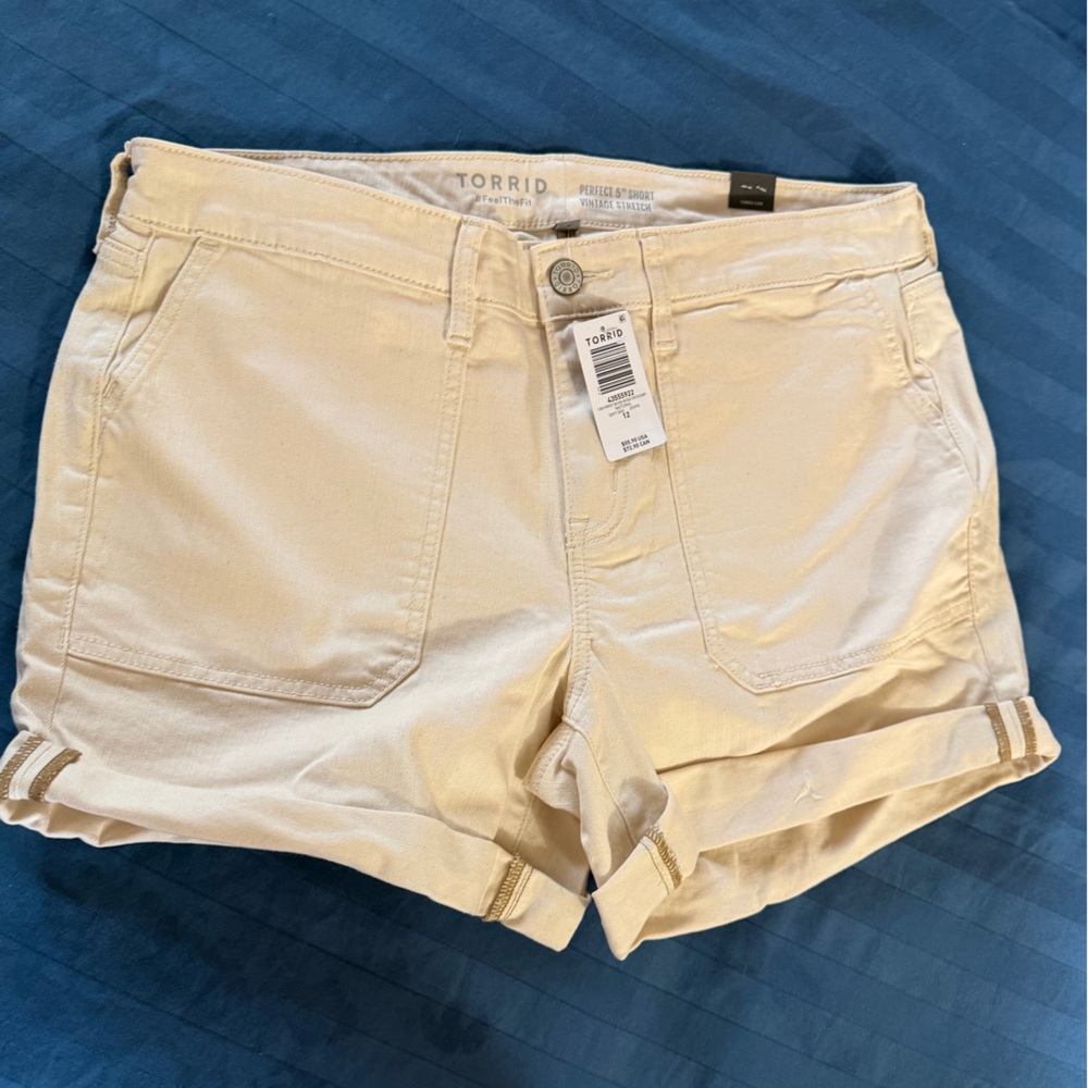 Torrid Beige Jean Shorts